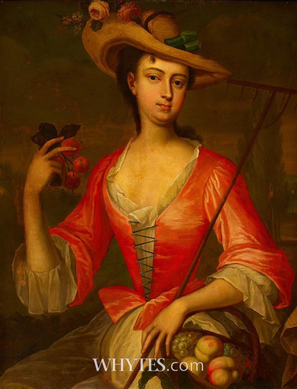 Charles Jervas comparable auction result: charles jervas 1675 1739 portrait of a lady as pomona