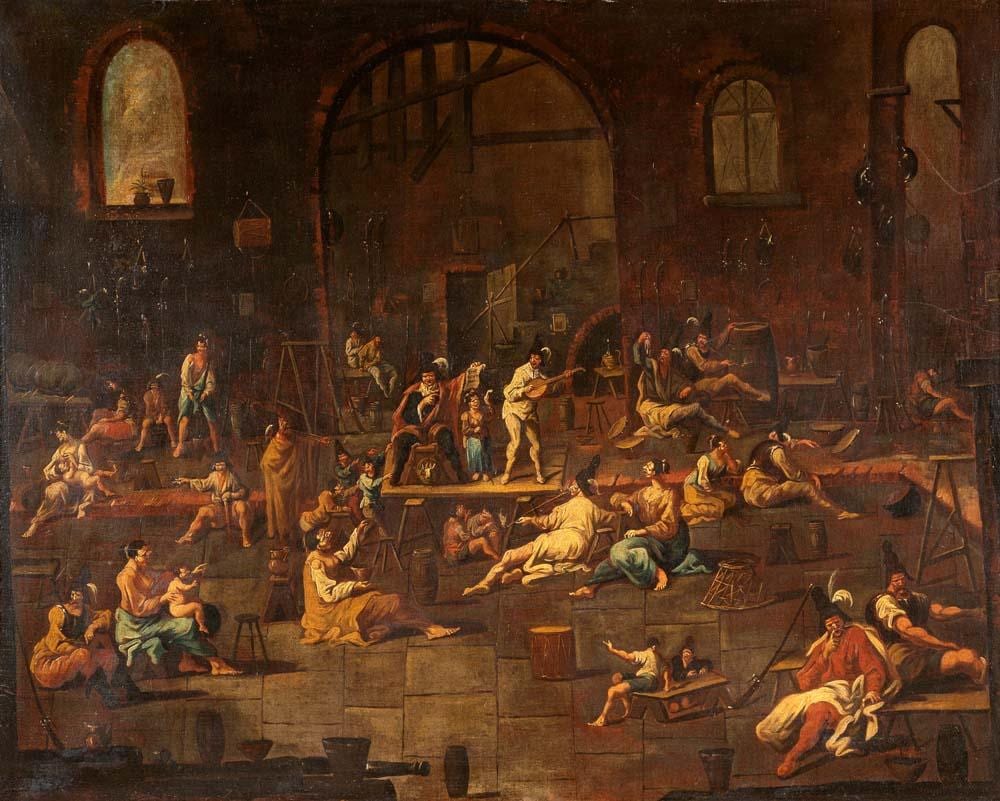 Alessandro Magnasco comparable auction result: alessandro magnasco attributed to genoa 1667 genoa 1749 interior scene with figures