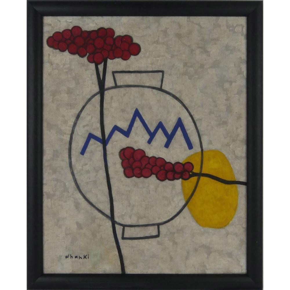 Kim Hwan-gi comparable auction result: kim whanki plum blossoms oil painting on canvas