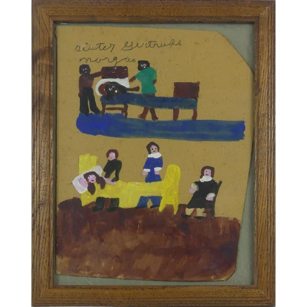 sister gertrude morgan painting on cardboard · Antiques & Modern Auction Gallery · 2026-02-28 Gertrude Morgan comparable auction result: sister gertrude morgan painting on cardboard