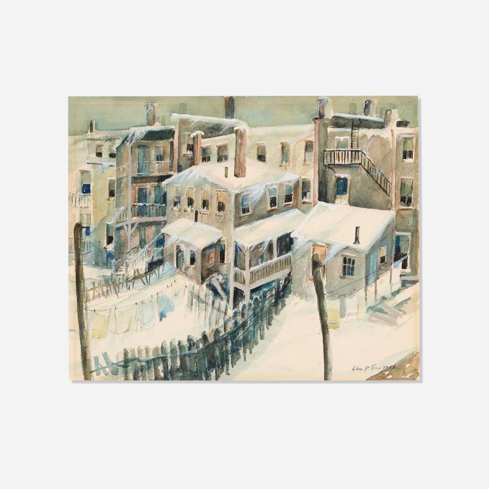 John R. Grabach comparable auction result: john r grabach winter backyards in irvington nj