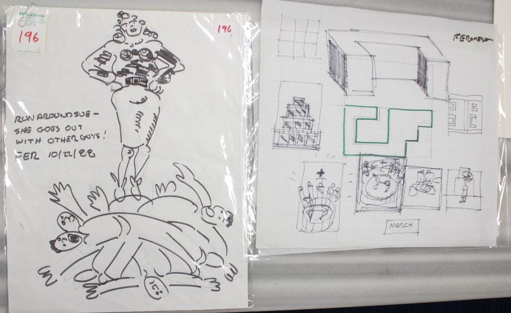 Frank Romero comparable auction result: frank romero six sketches