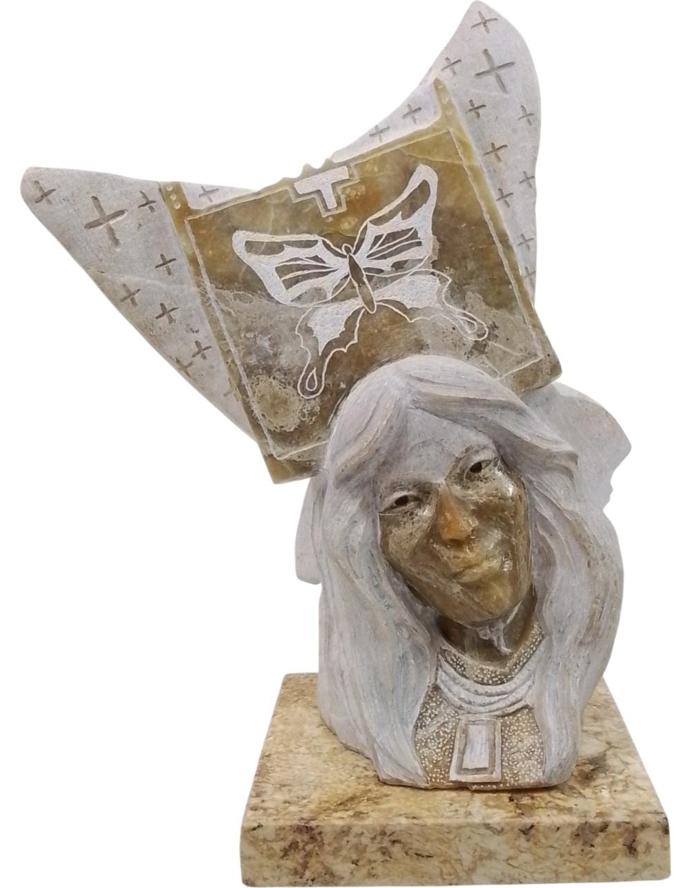 Alvin Marshall comparable auction result: alvin marshall b 1959 carved alabaster sculpture