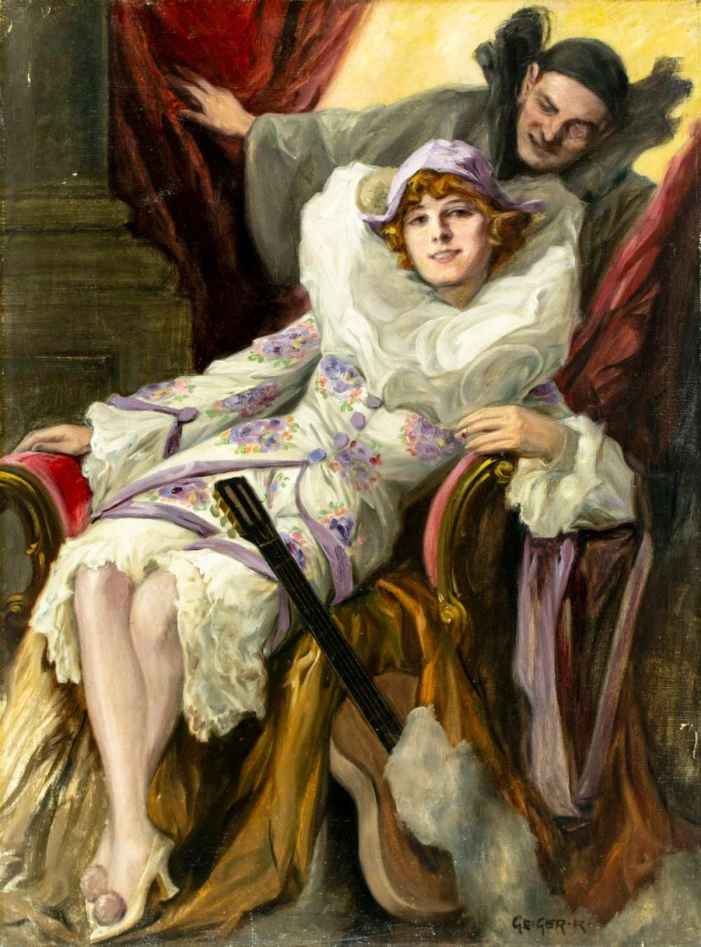 Richard Geiger comparable auction result: richard geiger hungary austria 1870 1945 oil painting antique