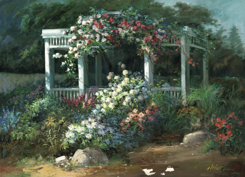Robert Lui comparable auction result: robert lui vietnam ny b 1951 oil painting