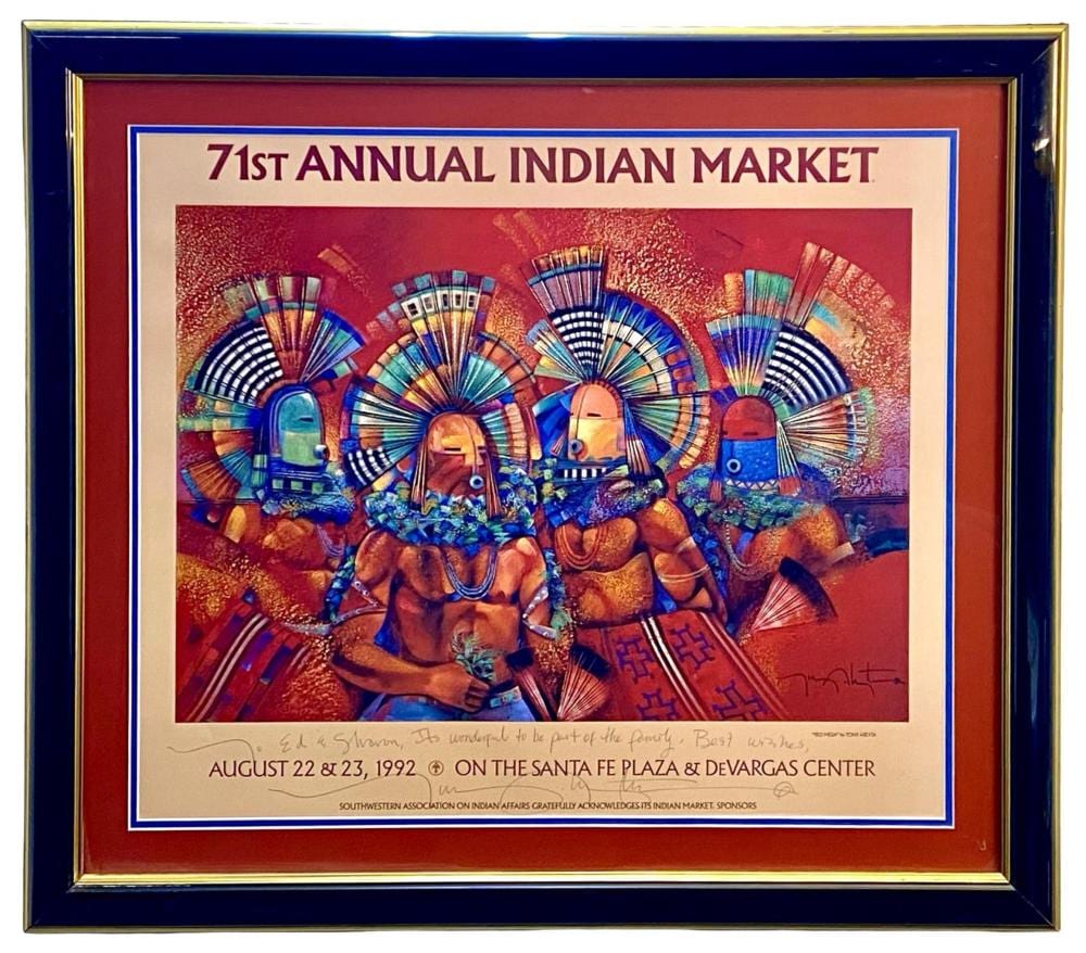 Tony Abeyta comparable auction result: 1992 signed tony abeyta red mesa framed poster