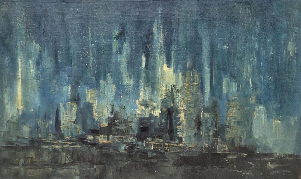 ahuva sherman 1928 2023 urban landscape in the hour of darkness · The Bidder · 2026-02-25 Ahuva Sherman comparable auction result: ahuva sherman 1928 2023 urban landscape in the hour of darkness