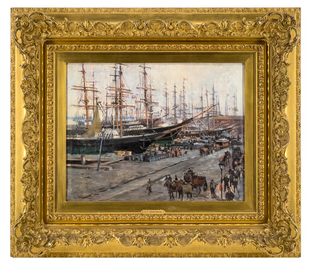 Carlton Theodore Chapman comparable auction result: carlton theodore chapman along east river oil on canvas