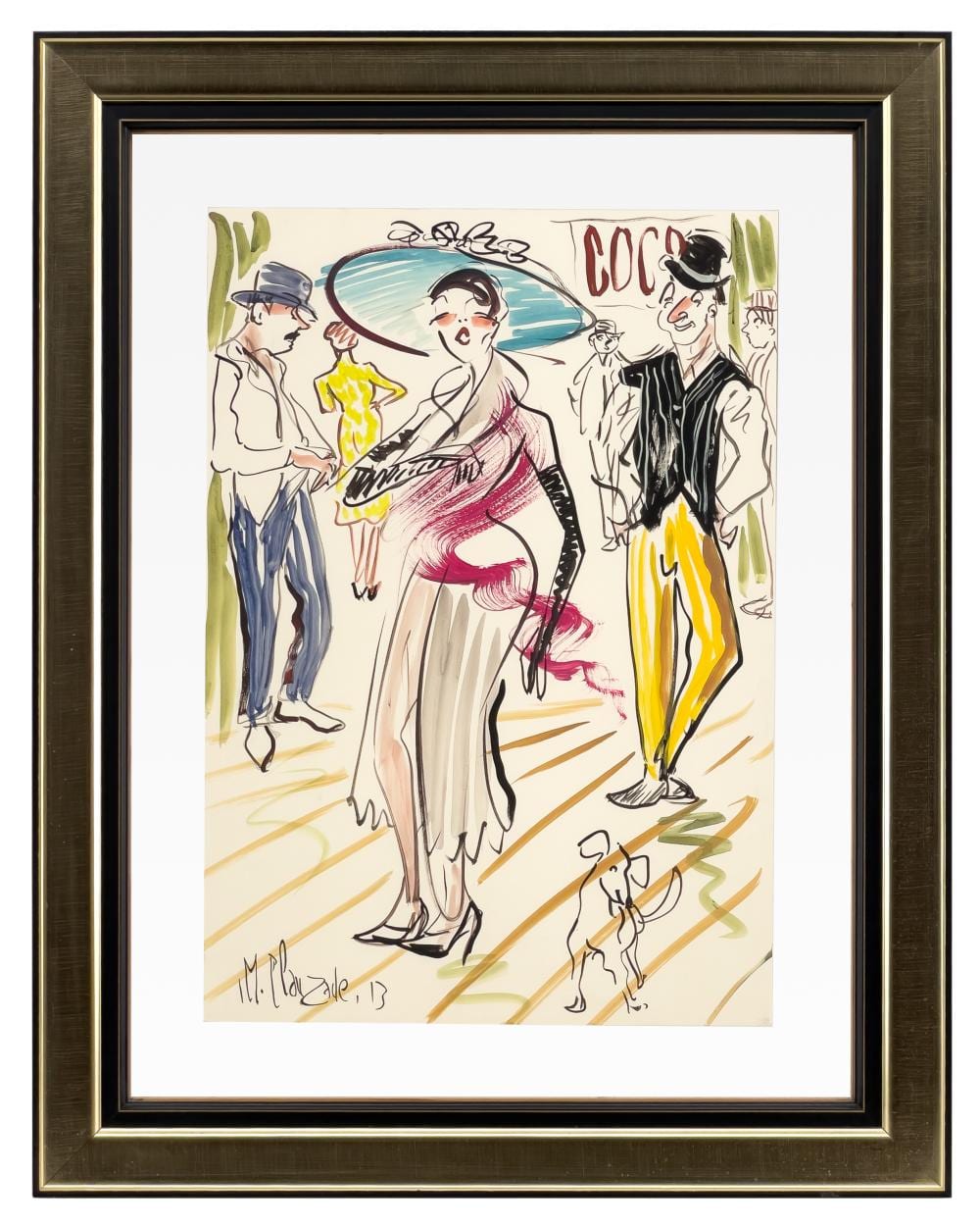 Marc Clauzade comparable auction result: marc clauzade born 1957 coco paris watercolor gouache on paper