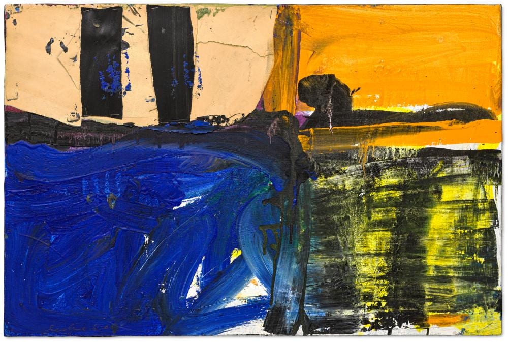 Alfred Leslie comparable auction result: alfred leslie 1927 2023 number 5 oil and paper collage on canvas20 x 30