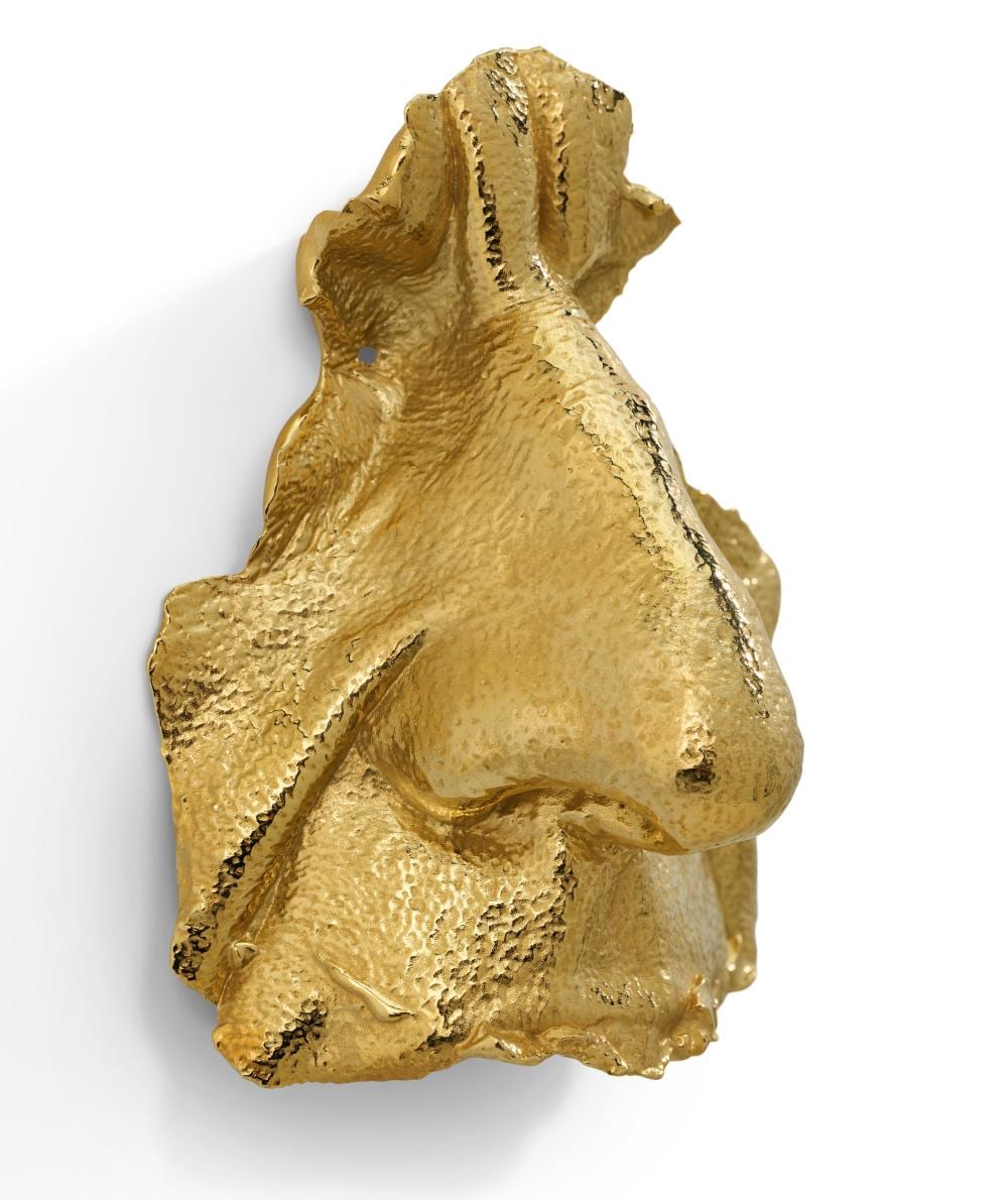 Maurizio Cattelan comparable auction result: maurizio cattelan b 1960 brother 18 karat gold