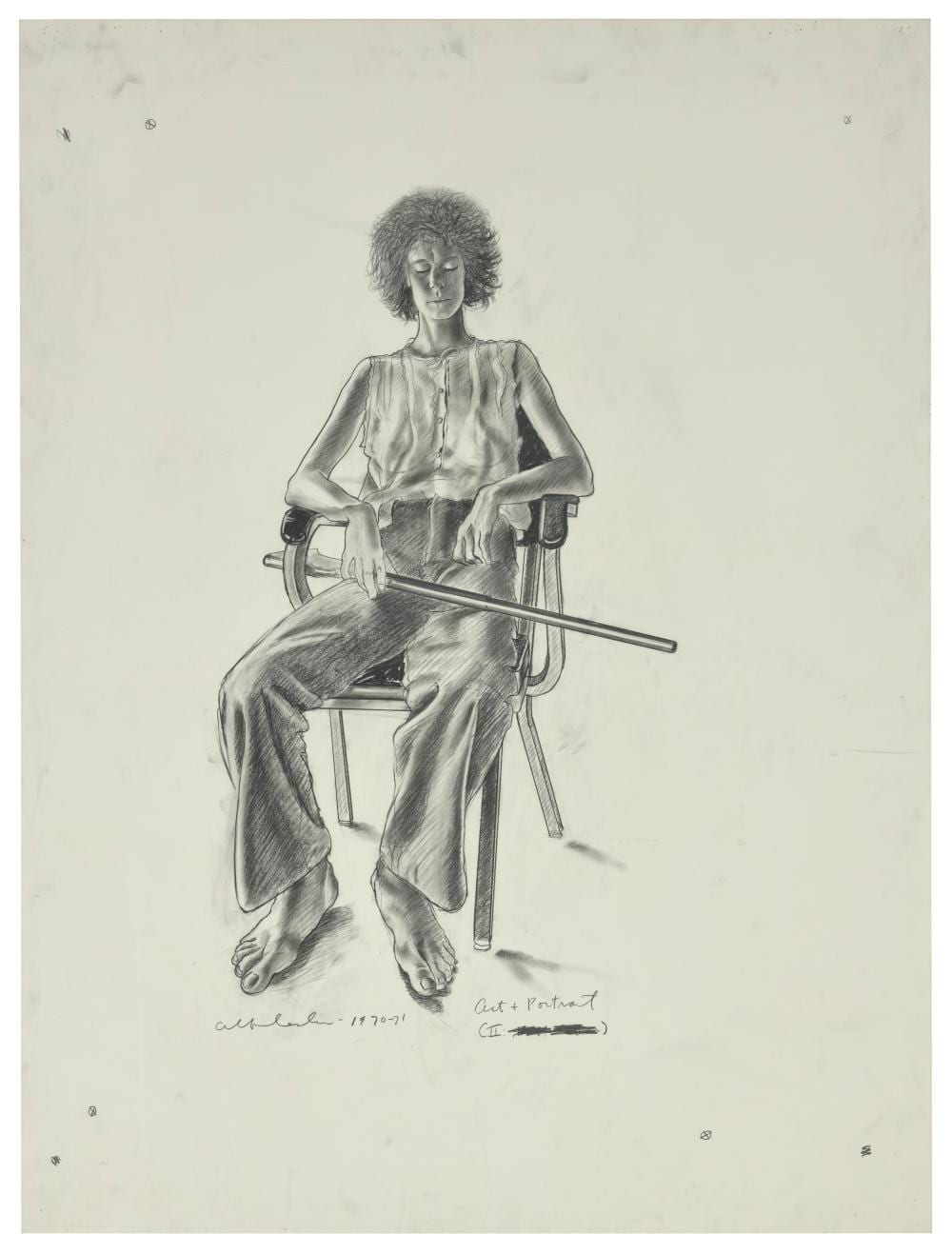 Alfred Leslie comparable auction result: alfred leslie 1927 2023 study for part 2 act and portrait charcoal and