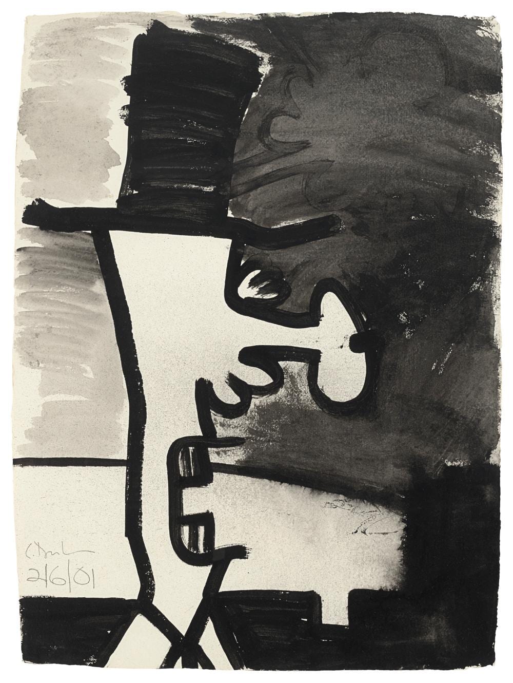 Carroll Dunham comparable auction result: carroll dunham b 1949 untitled 2 6 01 acrylic on paper31 x 23 in
