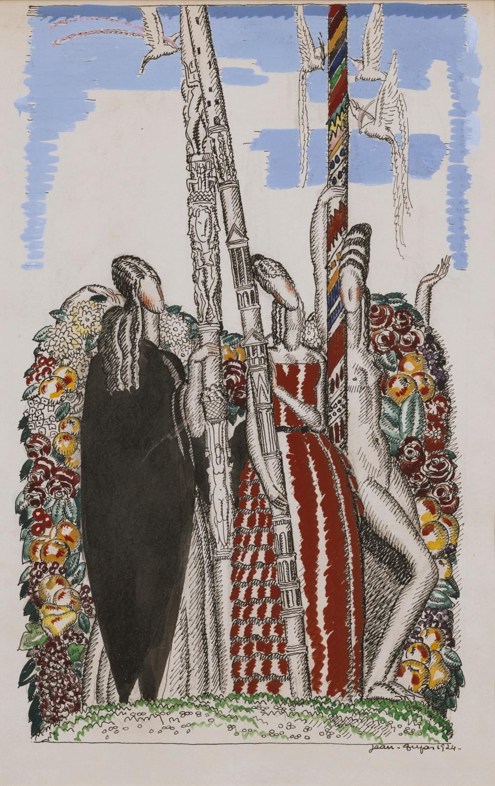 Jean Dupas comparable auction result: jean dupas 1882 1964 drawing 1924 19 x 14 in 49 x 37 cm unfram