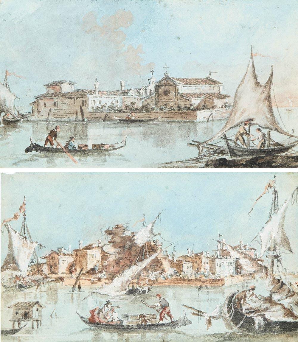 Giacomo Guardi comparable auction result: giacomo guardi italian 1764 1835 a pair of venetian sce