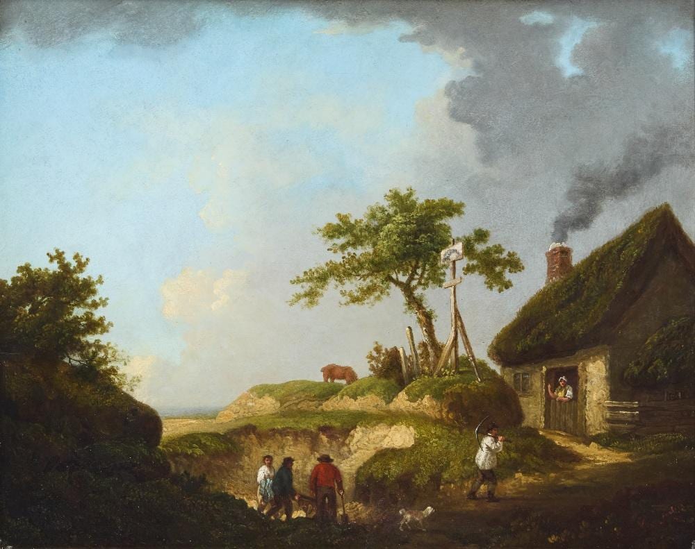 George Morland comparable auction result: george morland british 1763 1804 a landscape with men q