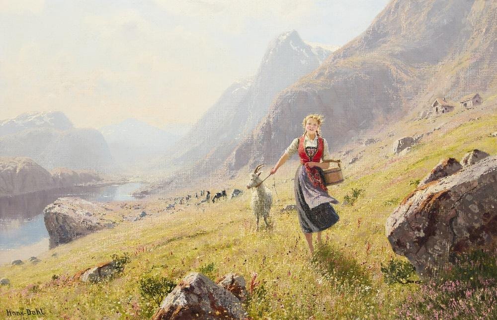 Hans Dahl comparable auction result: hans dahl norwegian 1849 1937 view of the hardanger fjo