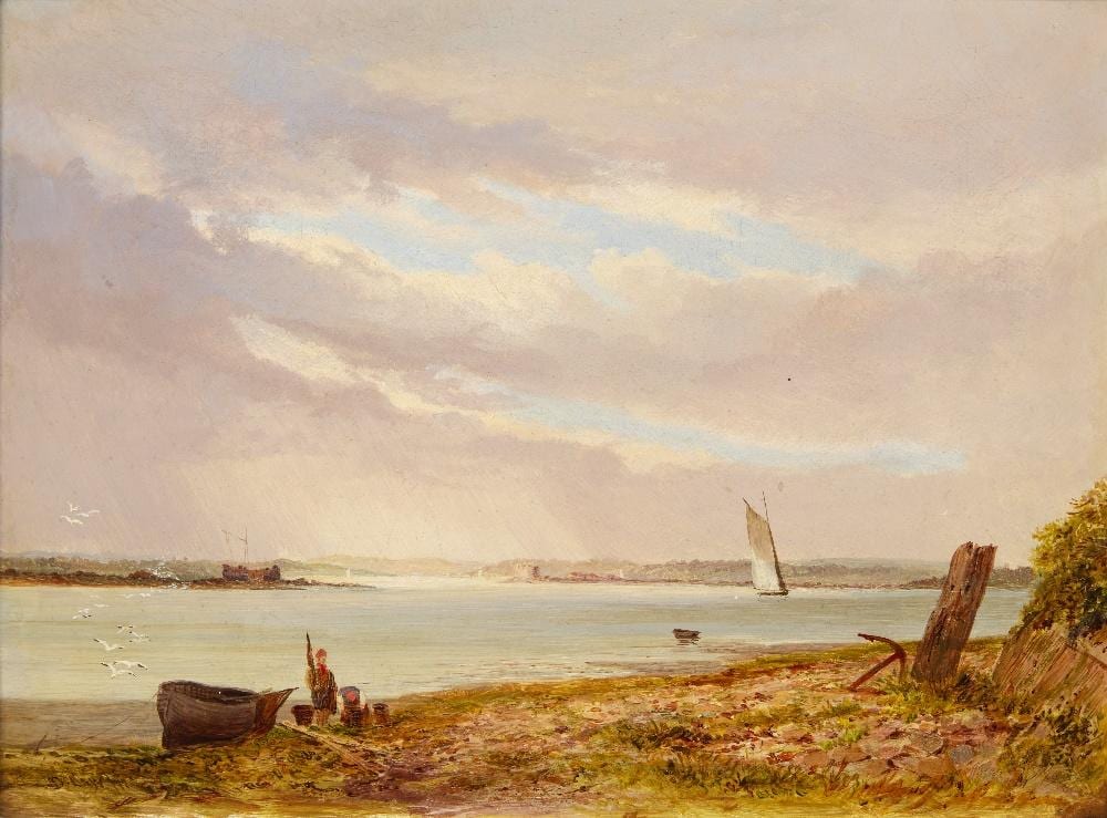 David Law comparable auction result: david law british 1831 1901 the mouth of the hamble