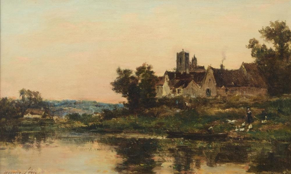 Maurice Lévis comparable auction result: maurice l vis french 1860 1940 view of a village on the
