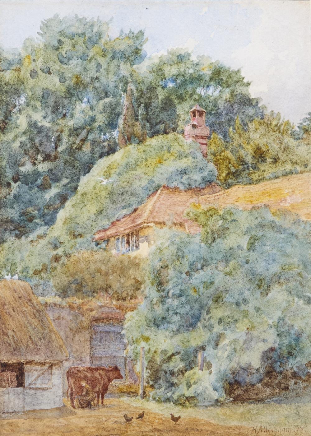 Helen Allingham comparable auction result: helen allingham rws british 1848 1926 view of a cottag