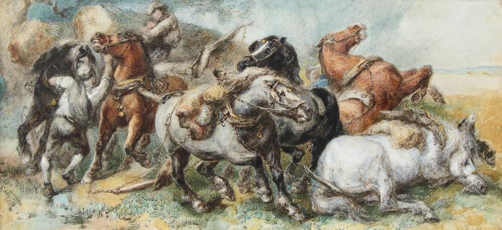 Harden S. Melville comparable auction result: harden sidney melville british 1824 1894 startled horse