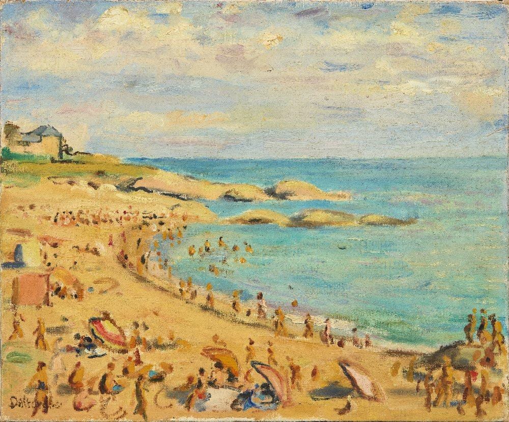 Paul Deltombe comparable auction result: paul deltombe french 1878 1971 plage de pornichet r