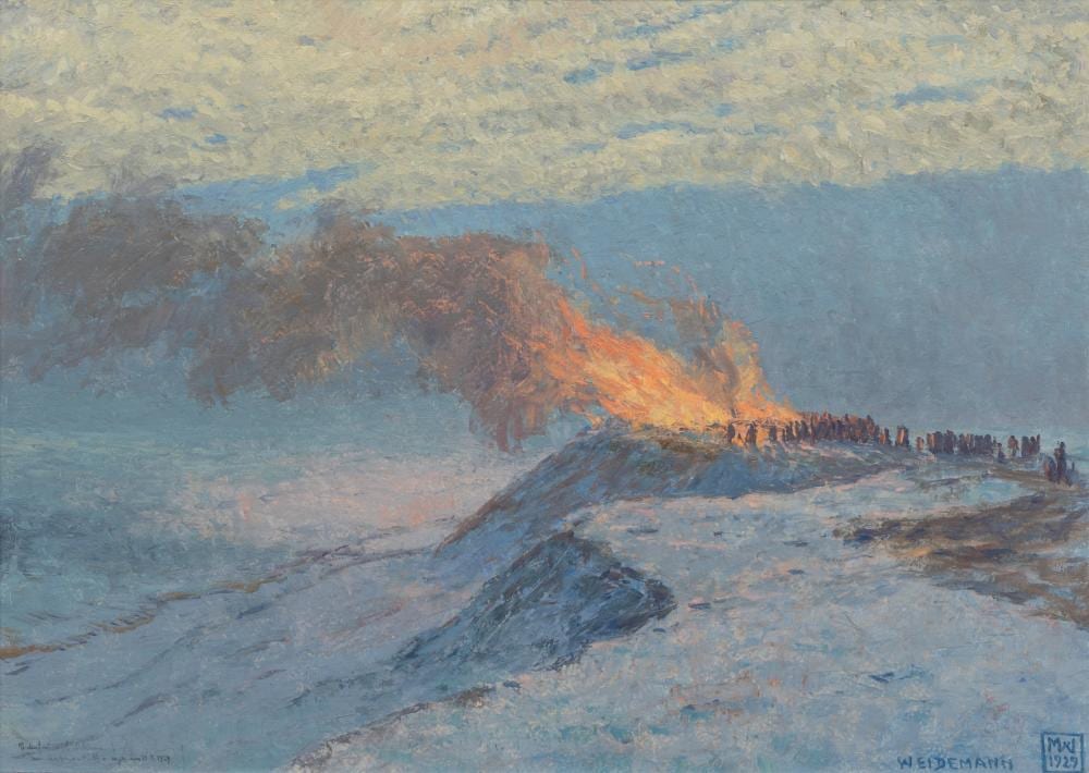 magnus weidemann hamburg 1880 keitum sylt 1967 bonfire on sylt · Auktionshaus Stahl · 2026-03-07 Magnus Weidemann comparable auction result: magnus weidemann hamburg 1880 keitum sylt 1967 bonfire on sylt