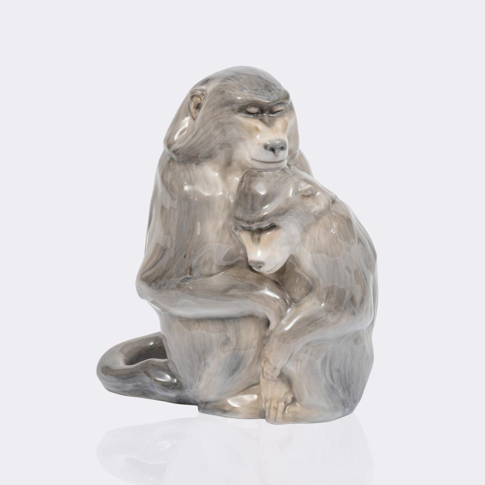 Knud Kyhn comparable auction result: knud kyhn frederiksberg 1880 farum 1969 a large sitting monkey couple