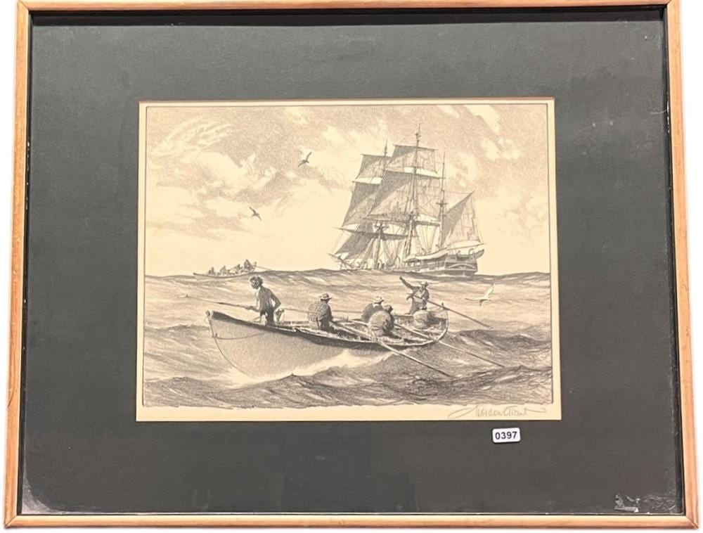 Gordon Grant comparable auction result: the whale hunt lithograph signed by gordon grant