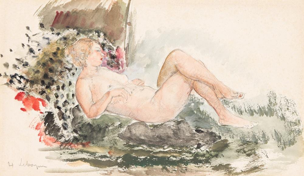 Henri Lebasque comparable auction result: henri lebasque 1865 1937 femme nue couch e