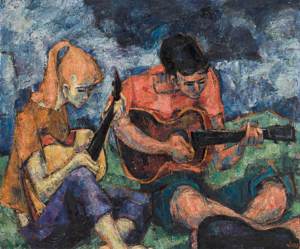 mervin jules 1912 1994 guitar players · Swann Auction Galleries · 2026-03-12 Mervin Jules comparable auction result: mervin jules 1912 1994 guitar players