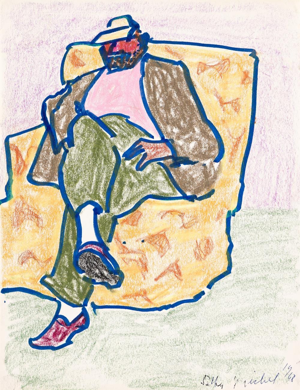 Sally Michel Avery comparable auction result: sally michel avery 1902 2003 untitled seated man 1968