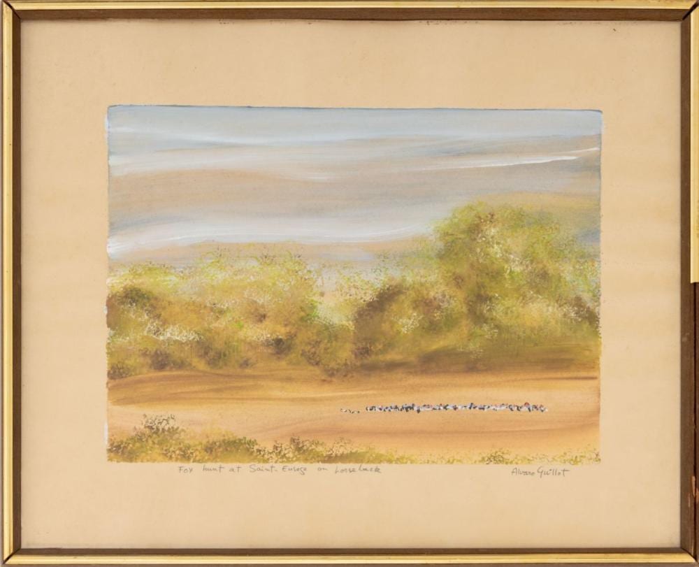 Alvaro Guillot comparable auction result: alvaro guillot fox hunt at saint eusope gouache