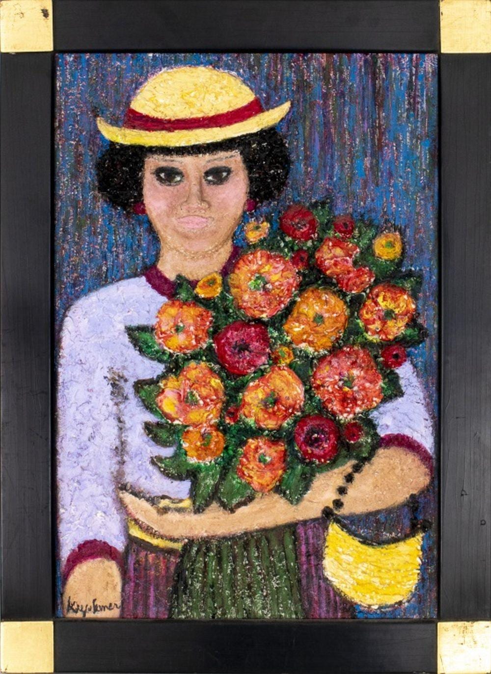 Kayo Lennar comparable auction result: kayo lennar elisa on saint s day mixed media
