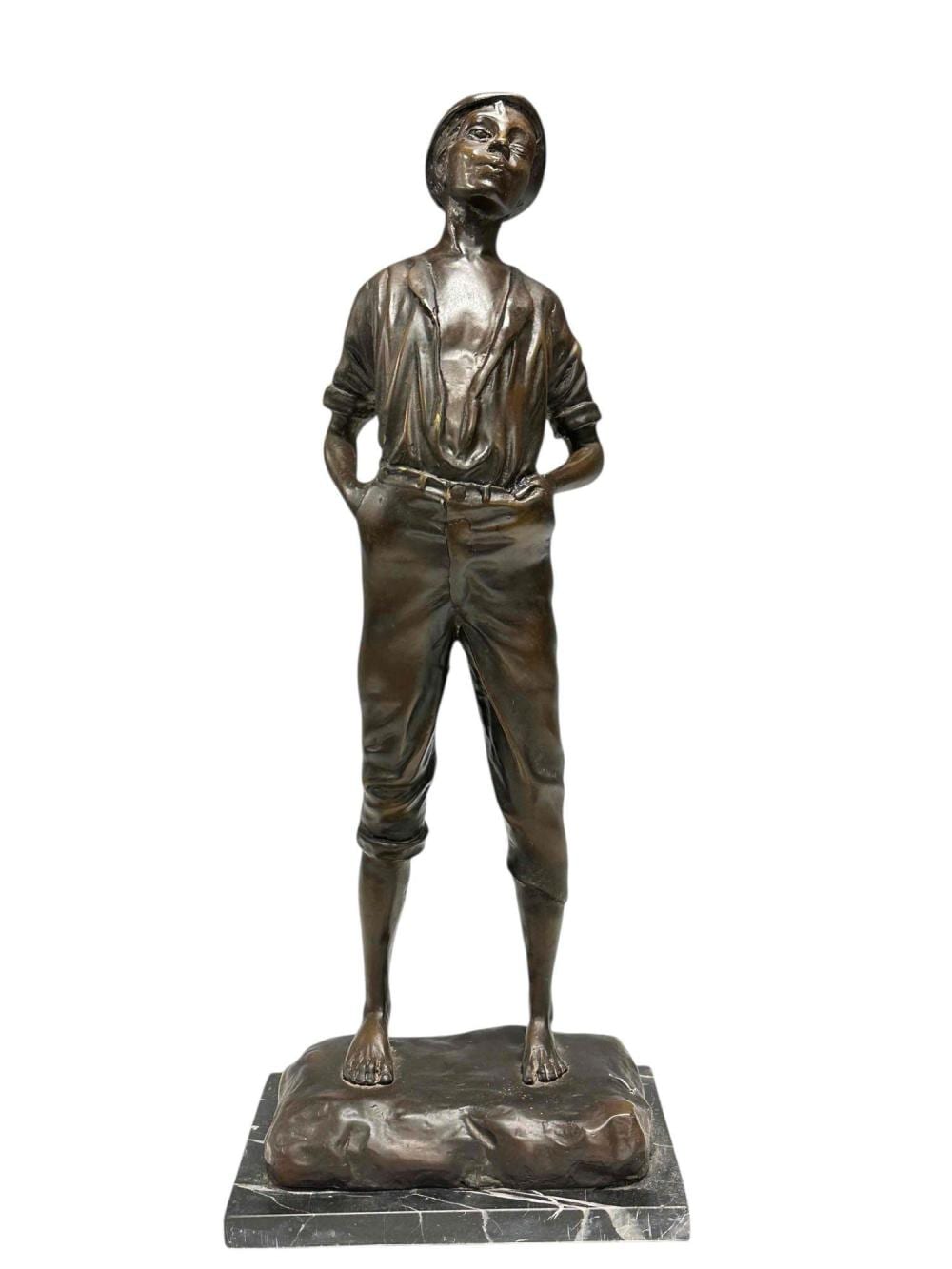 Karl Kowalczewski comparable auction result: bronze sculpture whistling boy after karl kowalczewski