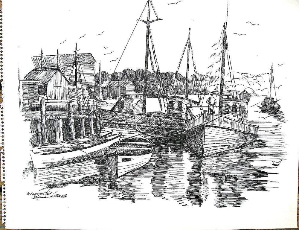 gloucester harbor scene by richard carle · East Coast Books · 2026-02-28 Richard Carle comparable auction result: gloucester harbor scene by richard carle