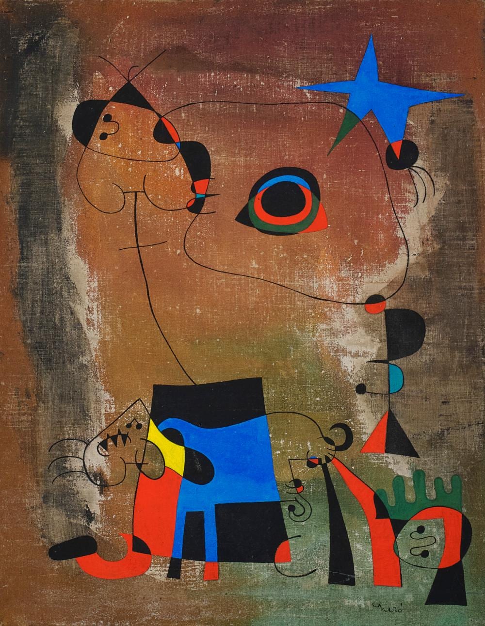 Joan Miró (1893-1983). Peinture. oil on canvas25 5/8 x 19 7/8 in. (65 x 50. comparable sale