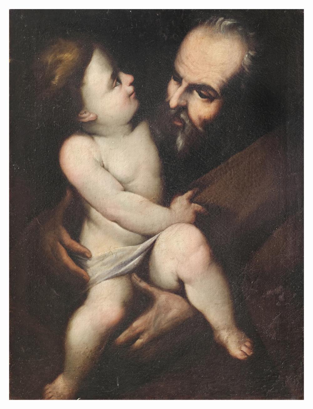 Angelo Caroselli comparable auction result: angelo caroselli 1585 1652 attribu j sus avec saint joseph