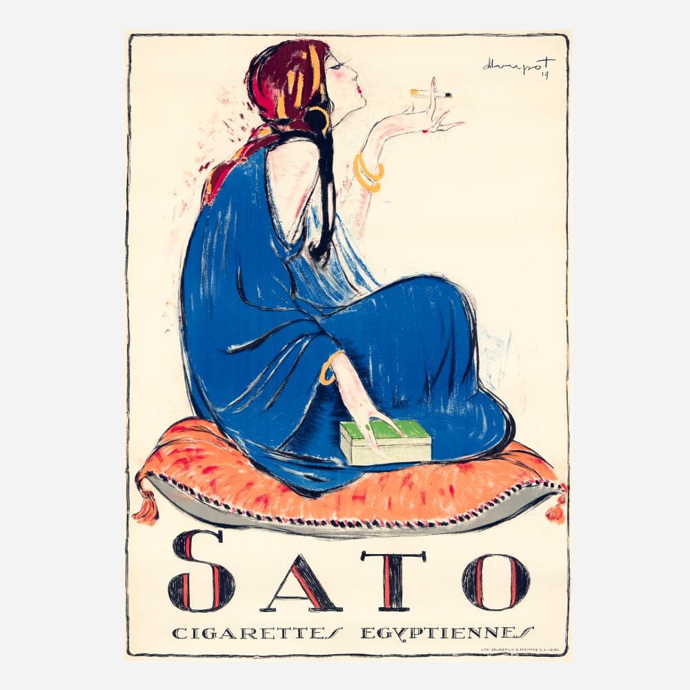 Charles Loupot comparable auction result: charles loupot sato cigarettes egyptiennes vintage poster
