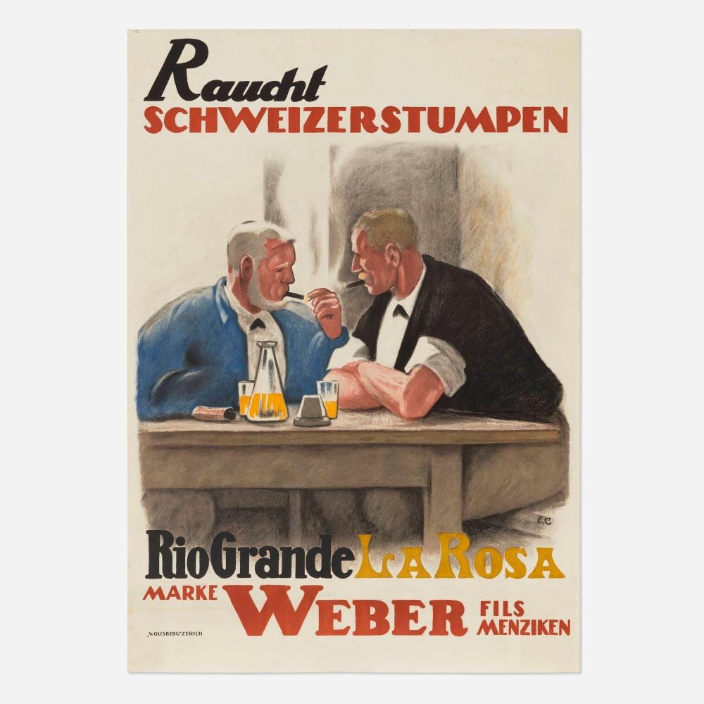 Emil Cardinaux comparable auction result: emil cardinaux rio grande la rosa marke weber vintage poster