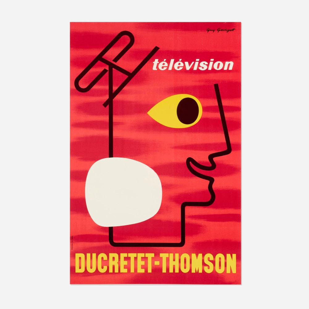 Guy Georget comparable auction result: guy georget ducretet thomson television vintage poster
