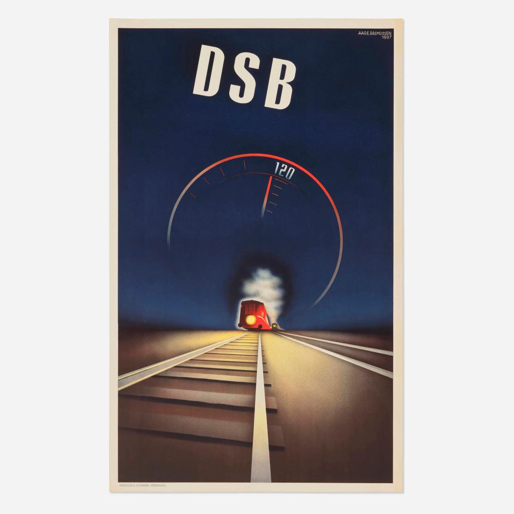 Aage Rasmussen comparable auction result: aage rasmussen dsb vintage poster
