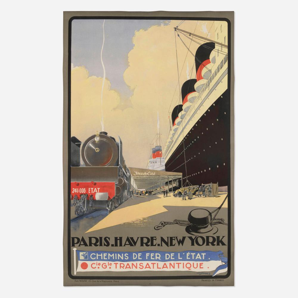 Albert Sébille comparable auction result: albert sebille paris havre new york vintage poster