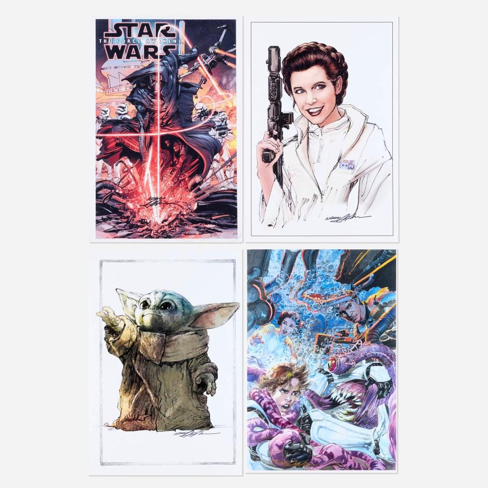 Neal Adams comparable auction result: neal adams group of 4 signed star wars color prints