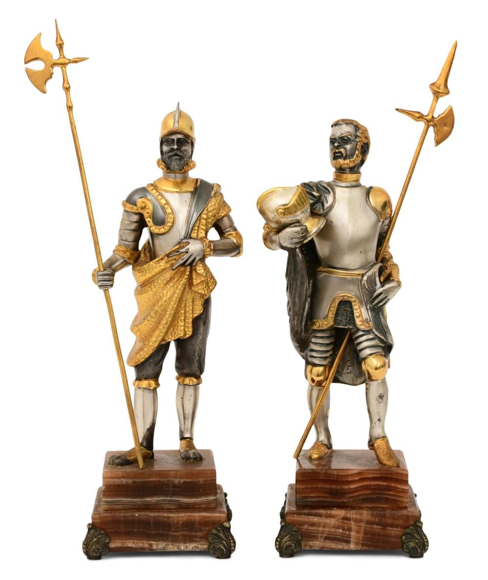 Giuseppe Vasari comparable auction result: giuseppe vasari italian 1934 2005 two bronze figures of knights