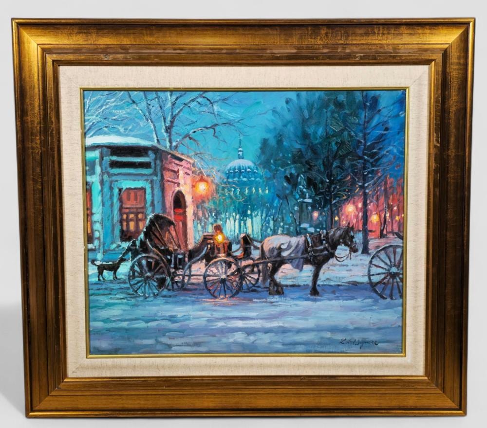 Littorio DelSignore comparable auction result: littorio del signore dominion square oil painting