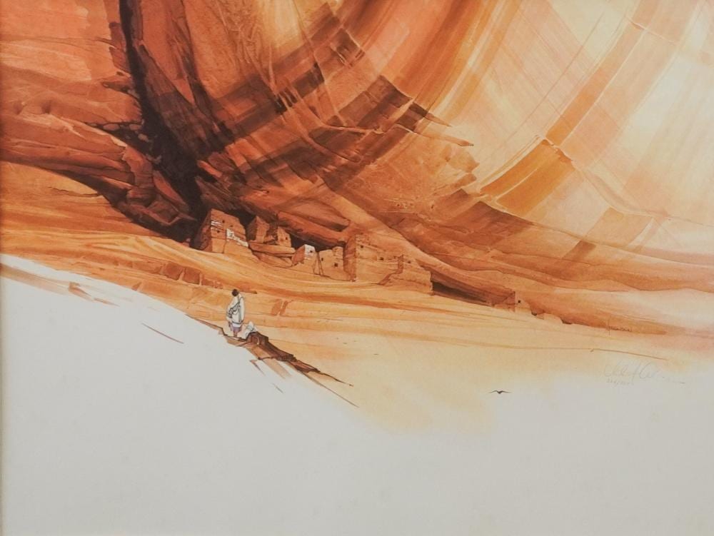 Michael Atkinson comparable auction result: michael atkinson american b 1946 ancient ways limited edition offset lithograph signed and numbered 264 950 l r frame 29 1 4 x 35 in 74 3 x 88 9 cm