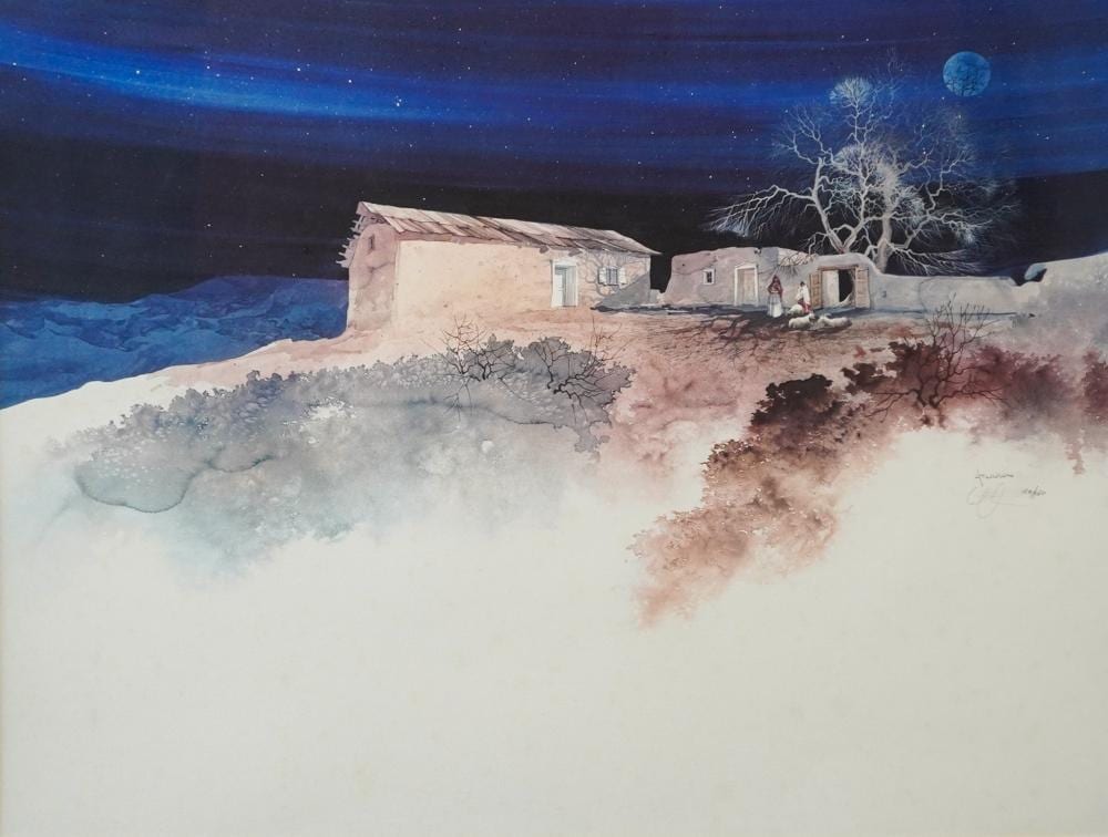 Michael Atkinson comparable auction result: michael atkinson american b 1946 adobe sky lithograph numbered 182 950 and signed c r frame 31 x 37 in 78 7 x 94 cm