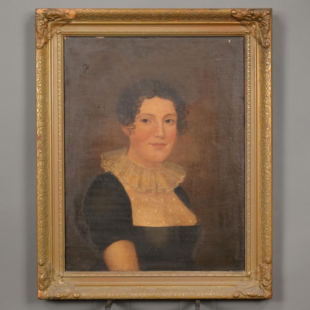 Ethan Allen Greenwood comparable auction result: ethan allen greenwood woman in a black dress