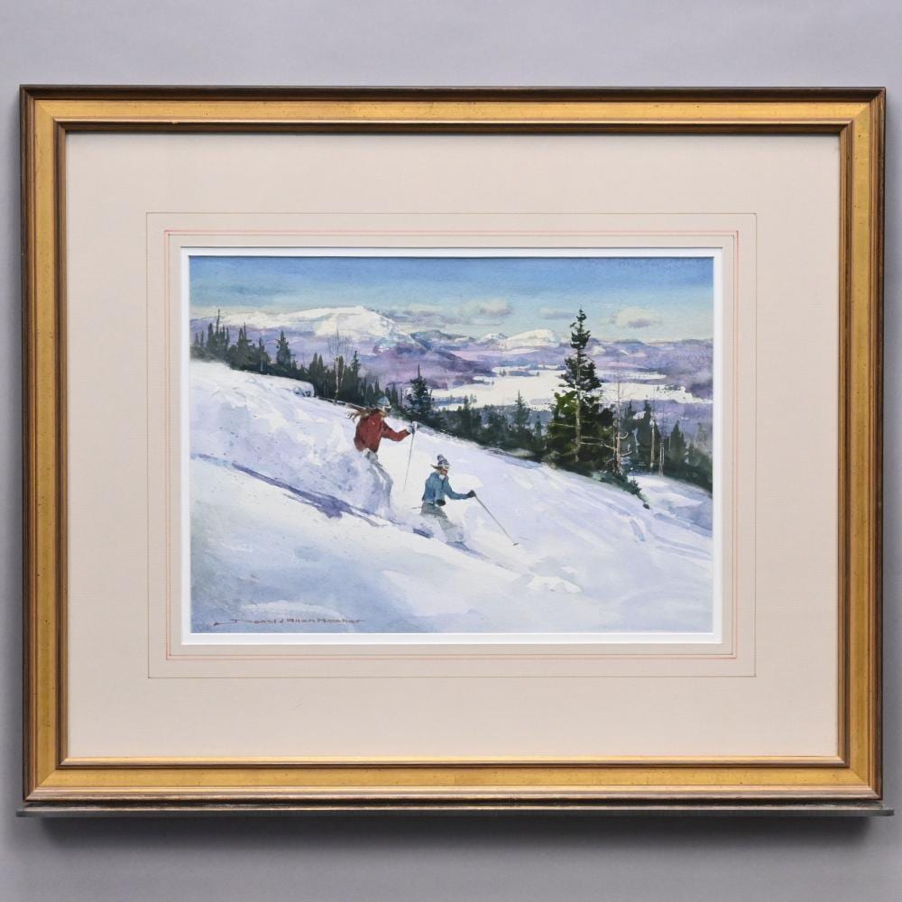 donald allen mosher two skiers on a slope · Devin Moisan Auctioneers, Inc. · 2026-03-15 Donald Allen Mosher comparable auction result: donald allen mosher two skiers on a slope